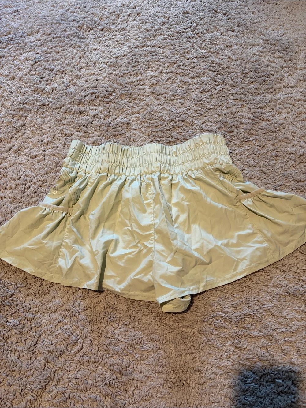 Free People Pale Sage Athletic Flared Shorts - Picture 1 of 2